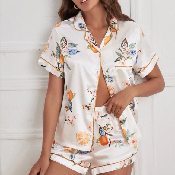 Rebellious Rose | Intimates & Sleepwear | Orange Print Patched Pocket ...